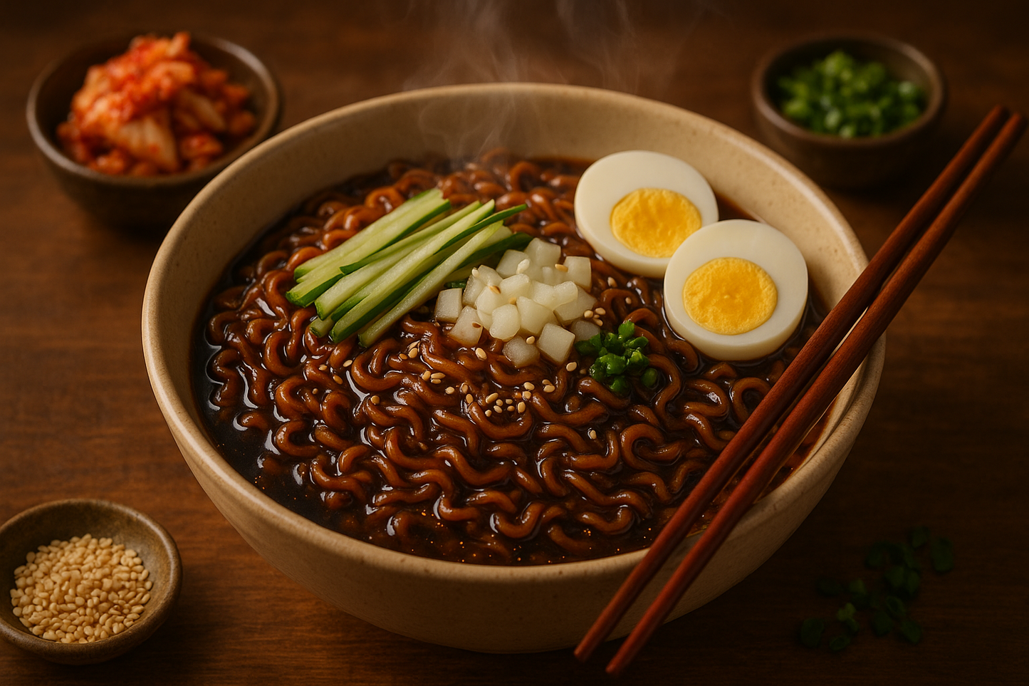 Instant noodles Jah Jan flavour with everything to make it delicious