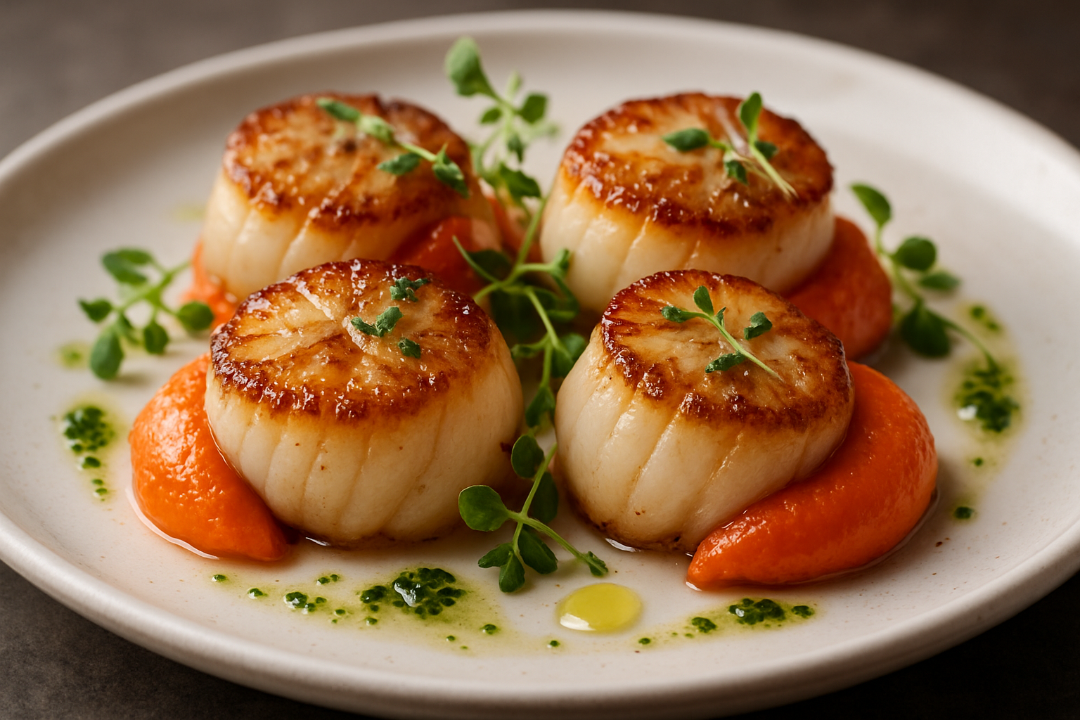 COOKED LARGE SCALLOPS WITH ROE ON MAKE IT DELICIOUS