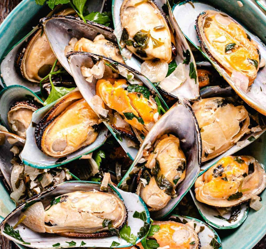 NZ GREENSHELL MUSSELS 1/2 SHELL 1KG